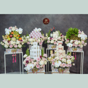 [sss] 6 mâm quả cưới  tone hồng pastel
