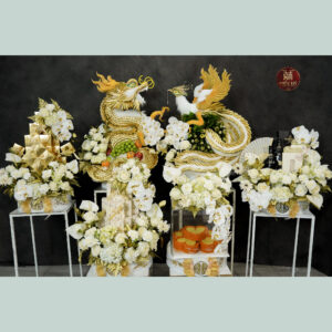 [SSSSS] 6 mâm rồng phụng dát vàng tone trắng vàng