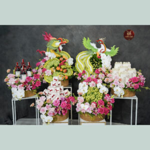 [SSS] 6 mâm rồng phụng tone hồng trắng