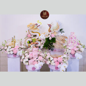 [SSSS] 6 mâm rồng phụng vàng tone hồng nhẹ