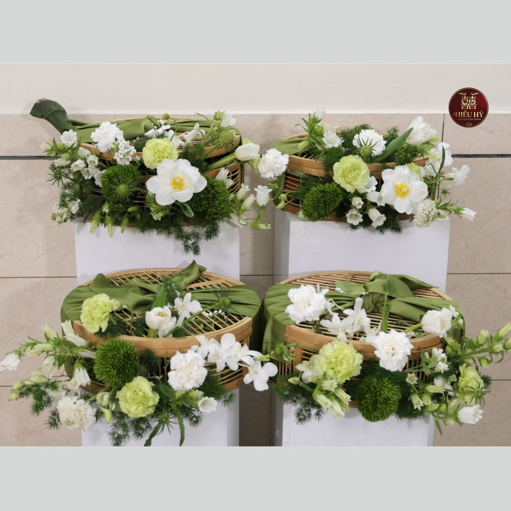 4 tráp cưới giá rẻ tone xanh 1