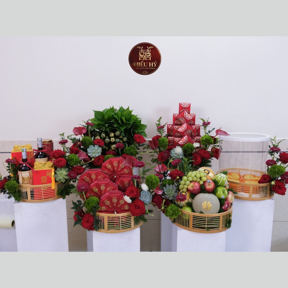 6 mâm quả cưới giá rẻ tone đỏ 1