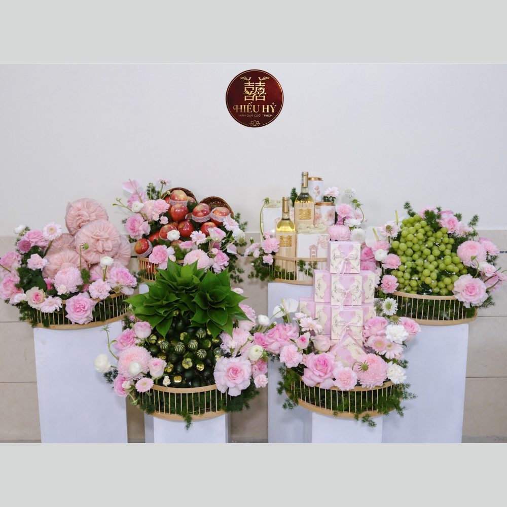 6 mâm quả cưới tone hồng phấn 1